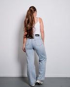 NON STRETCH WASHED WIDE LEG JEANS - INSEAM 81CM
