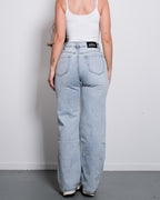 NON STRETCH WASHED WIDE LEG JEANS - INSEAM 81CM