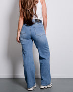 MEDIUM WASH WIDE LEG JEANS - INSEAM 78CM