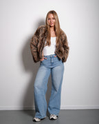 CROPPED FAUX FUR JACKET
