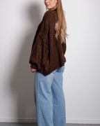 LONG OVERSIZED KNIT BROWN