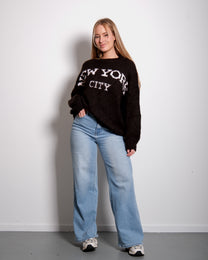 Stretchy New York Sweater Brown/White – SEISHIKI STUDIO