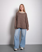 COLORBLOCK COLLAR SWEATER BEIGE/TAUPE