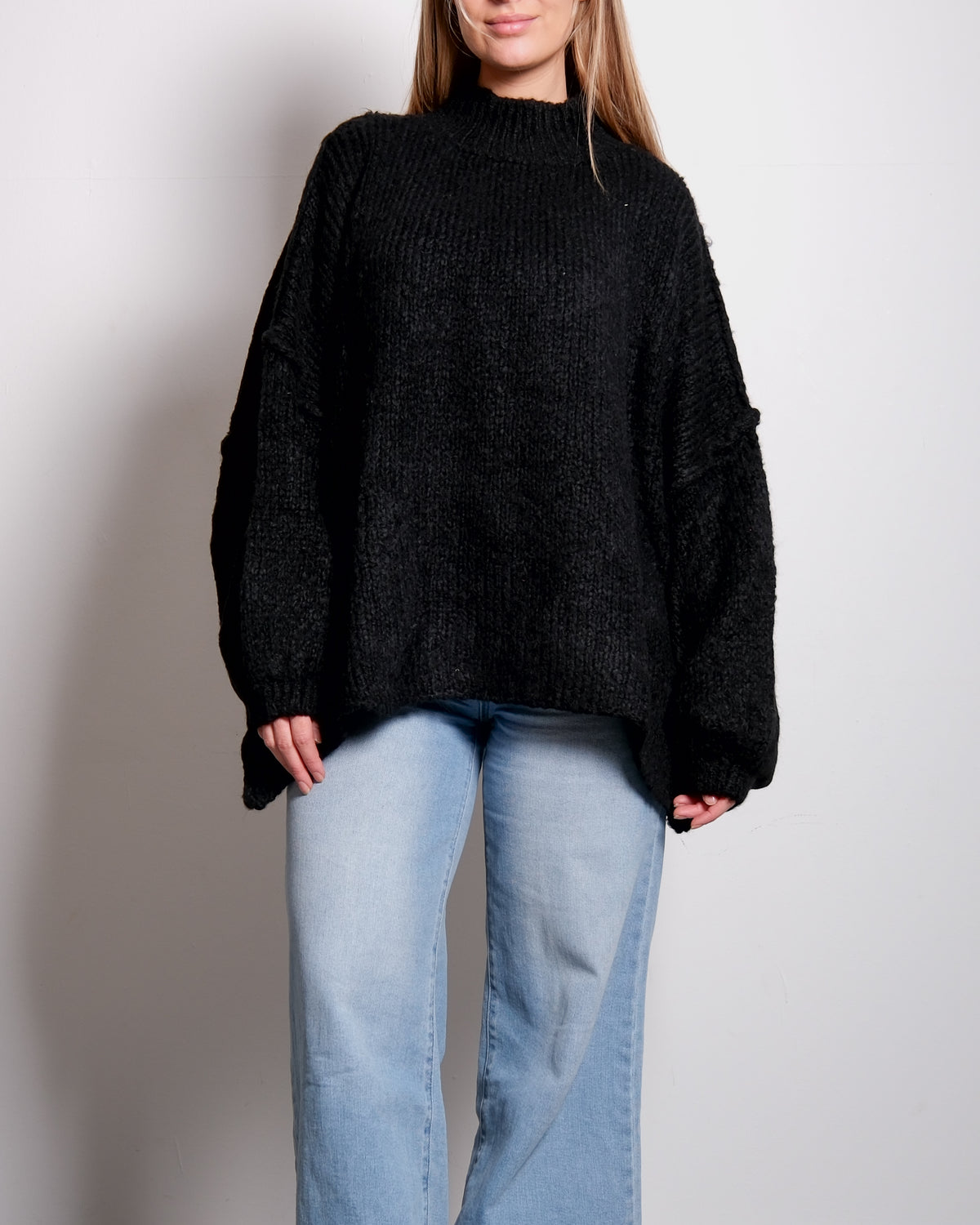 Stretchy Long Oversized Knit Black – SEISHIKI STUDIO