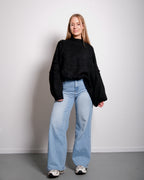 Pull long oversize noir
