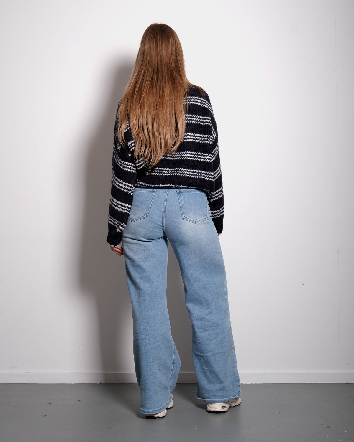Stretchy 3 Stripe Knit Navy – SEISHIKI STUDIO