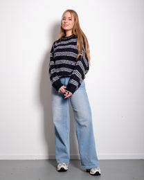 Stretchy 3 Stripe Knit Navy – SEISHIKI STUDIO