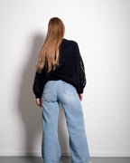 CHECKERED SWEATER NAVY