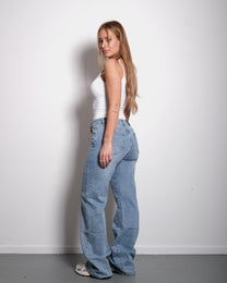 Stretchy Light Wash Wide Leg Jeans, curvy fit, 86 cm inseam, tall – SEISHIKI STUDIO