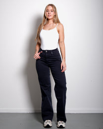 #002 - INSEAM 78CM - THE BAGGY STRAIGHT LEG STRETCHY Jeans NAVY | SEISHIKI STUDIO