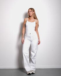 #002 - INSEAM 78CM - THE BAGGY STRAIGHT LEG STRETCHY Jeans WHITE | SEISHIKI STUDIO