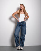 JEANS WIDE LEG Nieten, JEANS Waschung – Schrittlänge 80 cm