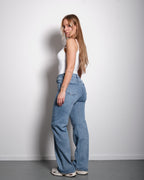MEDIUM LIGHT WASH WIDE LEG JEANS - INSEAM 80CM