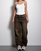 DIRTY WASH SPARKLE BALLOON JEANS - INSEAM 75CM