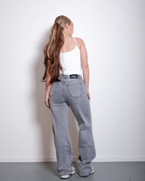 TALL - INSEAM 86CM - STRETCHY LIGHT GREY WIDE LEG JEANS | SEISHIKI STUDIO
