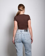 SEISHIKI STUDIO Super Stretchy Buttery Top Shortsleeve Brown
