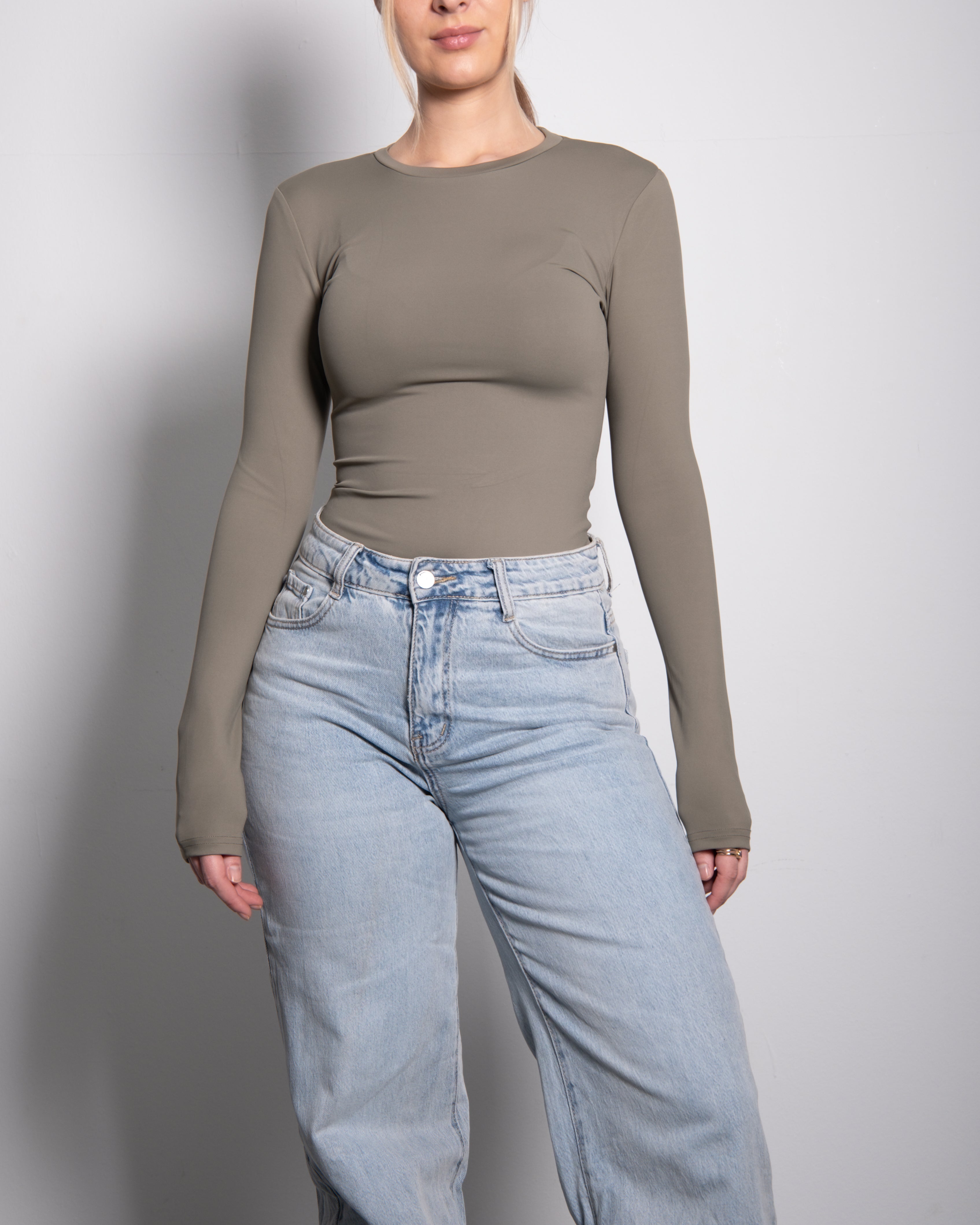 SEISHIKI STUDIO Super Stretchy topje met lange mouwen, groen