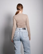 SEISHIKI STUDIO Super Stretchy topje met lange mouwen, beige