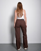 brown striped pants - INSEAM 78CM