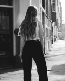 002 - THE BAGGY STRAIGHT LEG STRETCHY Jeans Pure BLACK - IL 78CM | SEISHIKI STUDIO