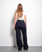 MID WAIST RAW DENIM WIDE LEG JEANS - INSEAM 79CM