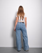 JEANS  mit weicher, gebürsteter Struktur, mittlerer Waschung und WIDE LEG JEANS  Schrittlänge 79 cm