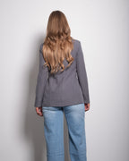 SEISHIKI STUDIO Blazer met strik aan de voorkant, grijs