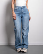 HIGH WAIST WIDE LEG JEANS LIGHT WASH - INSEAM 81CM