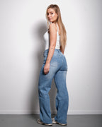 HIGH WAIST WIDE LEG JEANS LIGHT WASH - INSEAM 81CM
