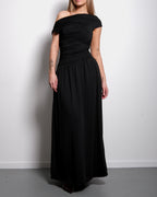 Off-Shoulder Stretch Maxi Dress Black – SEISHIKI STUDIO