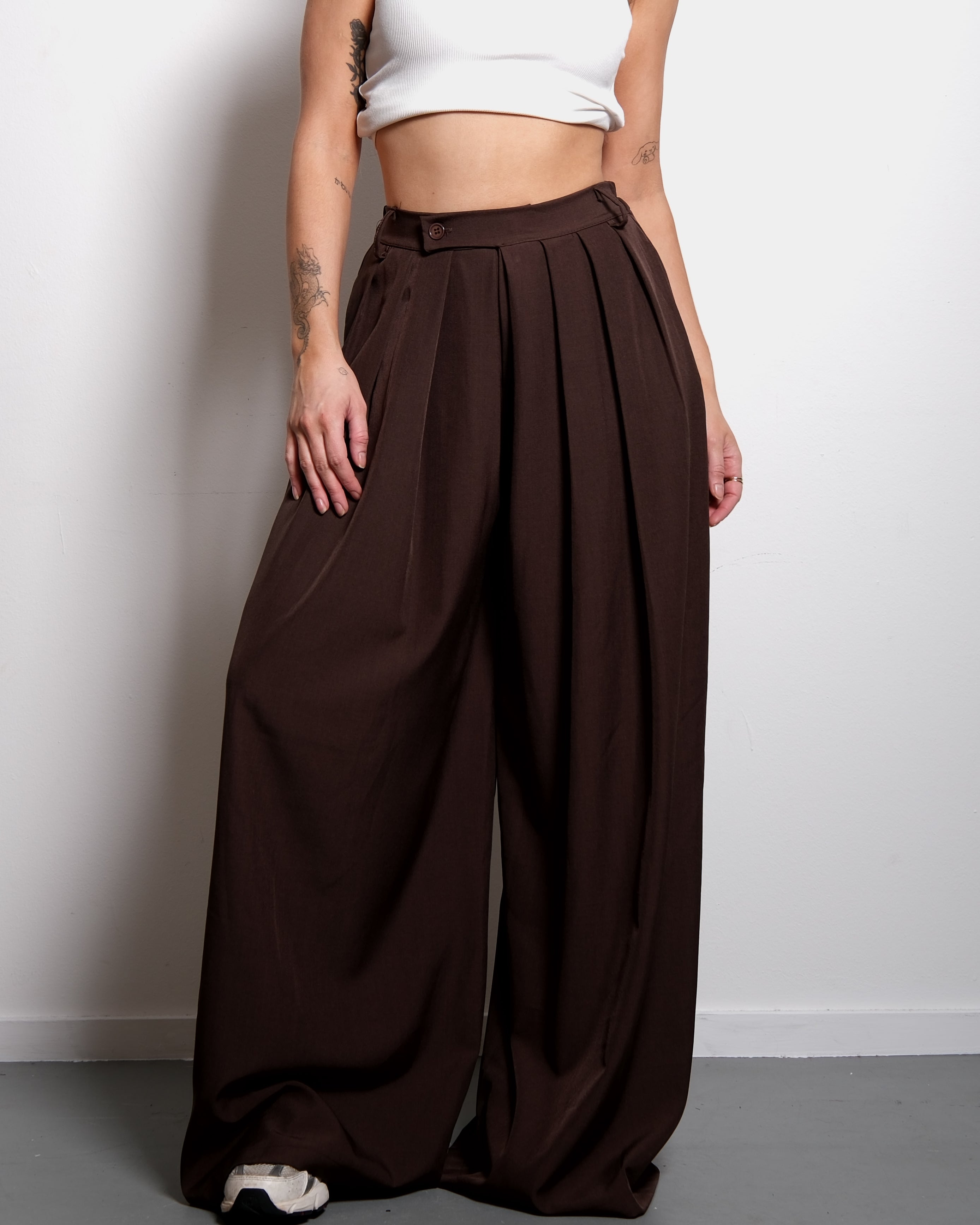 Ultra wide leg pants brown