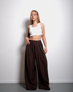 Ultra wide leg pants brown