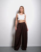 Ultra wide leg pants brown