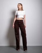 BROWN WIDE LEG JEANS - INSEAM 85CM