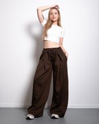 SEISHIKI STUDIO Relaxed Barrel Sweatpants BROWN
