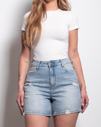 mid thigh ripped jeans shorts - low stretch | SEISHIKI STUDIO