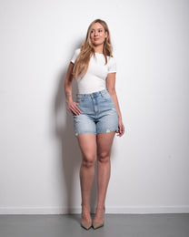 mid thigh ripped jeans shorts - low stretch | SEISHIKI STUDIO