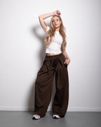 SEISHIKI STUDIO Relaxed Barrel Sweatpants BROWN
