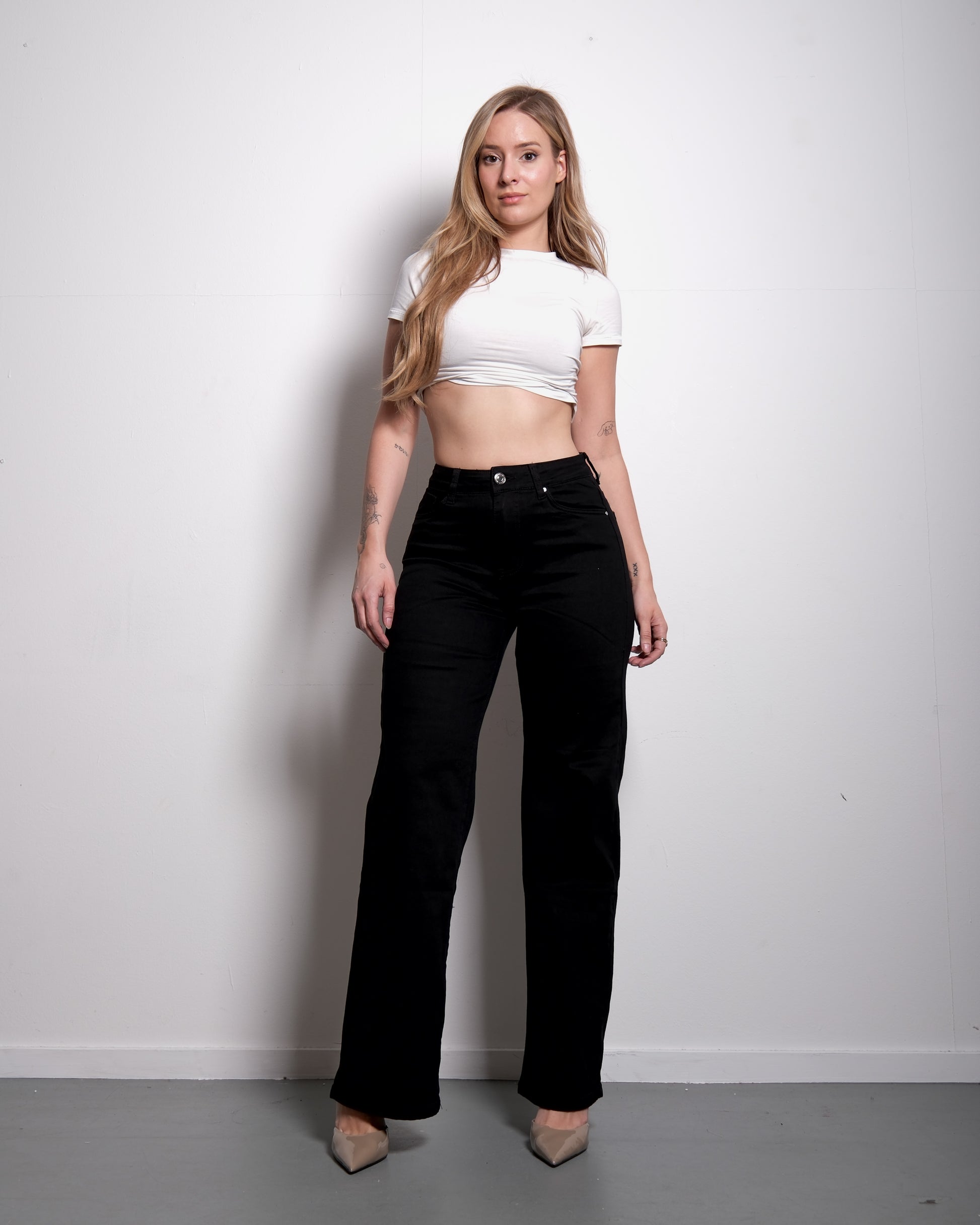 002 - THE BAGGY STRAIGHT LEG STRETCHY Jeans Pure BLACK - IL 78CM | SEISHIKI STUDIO