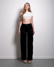 002 - THE BAGGY STRAIGHT LEG STRETCHY Jeans Pure BLACK - IL 78CM | SEISHIKI STUDIO
