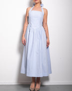 Halter neck bow dress baby blue