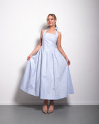 Halter neck bow dress baby blue