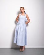 Halter neck bow dress baby blue