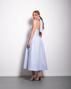 Halter neck bow dress baby blue