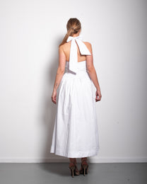 Halter neck bow dress white | SEISHIKI STUDIO