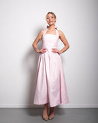 Halter neck bow dress rose