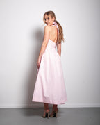 Halter neck bow dress rose