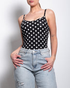 polkadot stretchy tanktop black