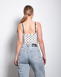 polkadot stretchy tanktop white | SEISHIKI STUDIO