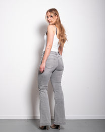 INSEAM 80CM - STRETCHY LIGHT GREY PUSHUP FLARE JEANS  | SEISHIKI STUDIO